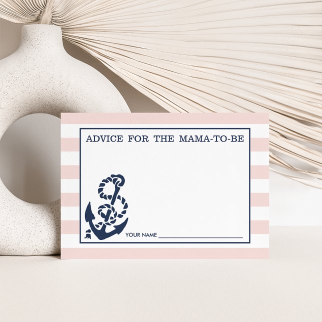 Advice for the Mom to Be | Pink Nautical Stripe (Creator Uploaded)