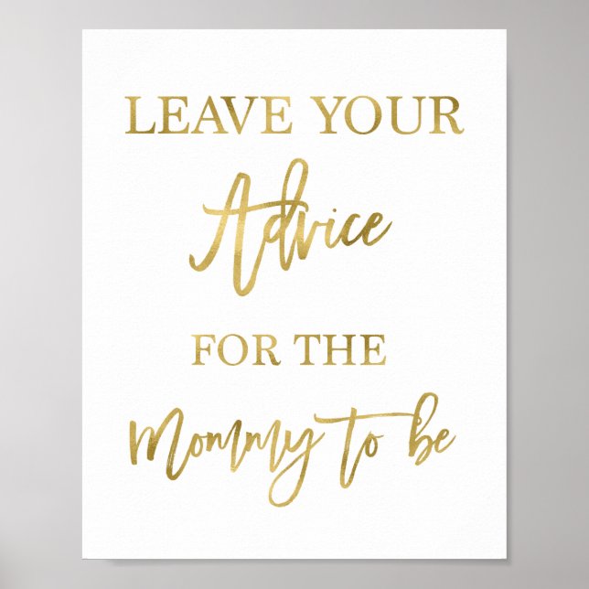 Advice for the Mom to be Poster (Front)