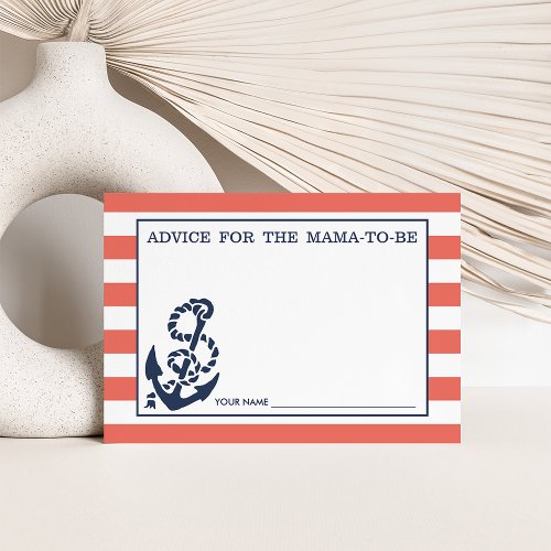 Advice for the Mom to Be  Red Nautical Stripe