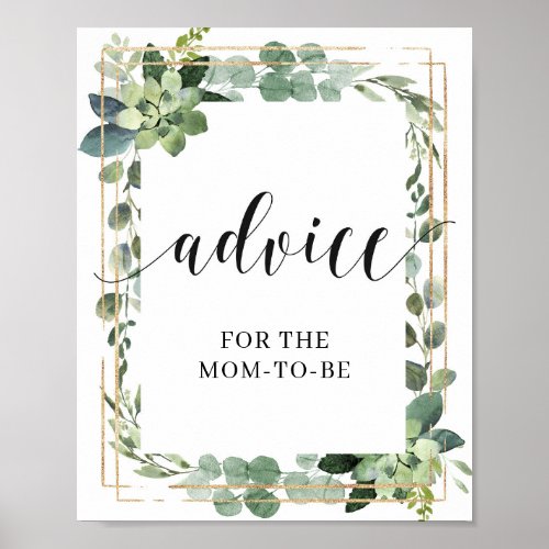 Advice for the mom_to_be sign game succulent
