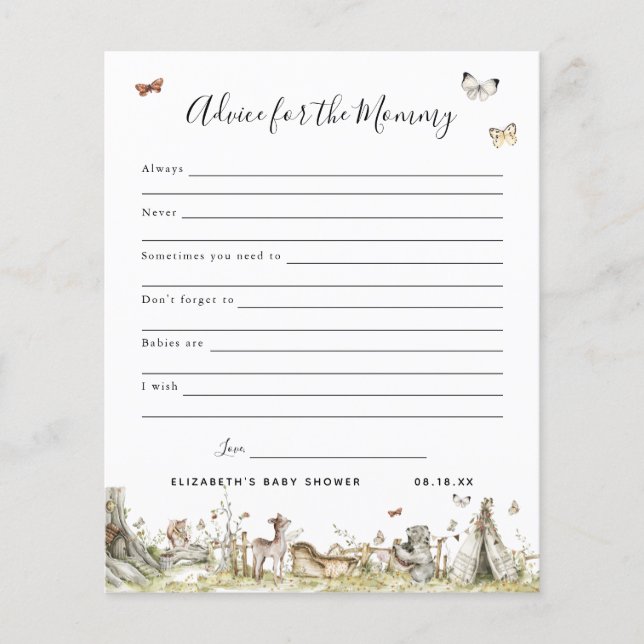 Advice for the Mommy | Baby Shower Game (Front)