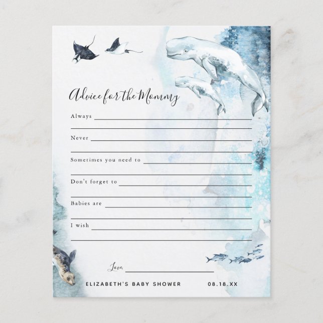 Advice for the Mommy | Baby Shower Game (Front)