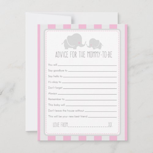 Advice for the Mommy_to_be Baby Shower Game Card