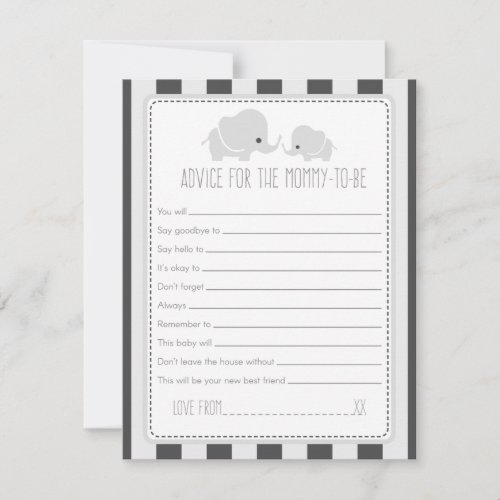 Advice for the Mommy_to_be Baby Shower Game Card
