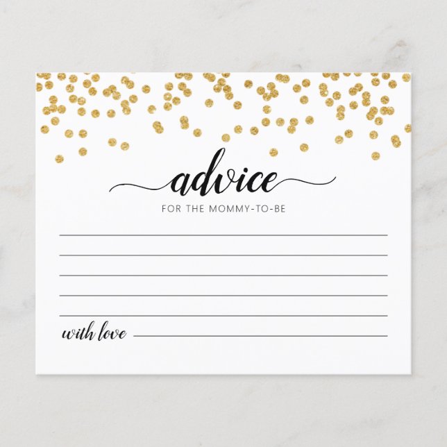Advice for the Mommy-to-be Card Baby Shower party (Front)