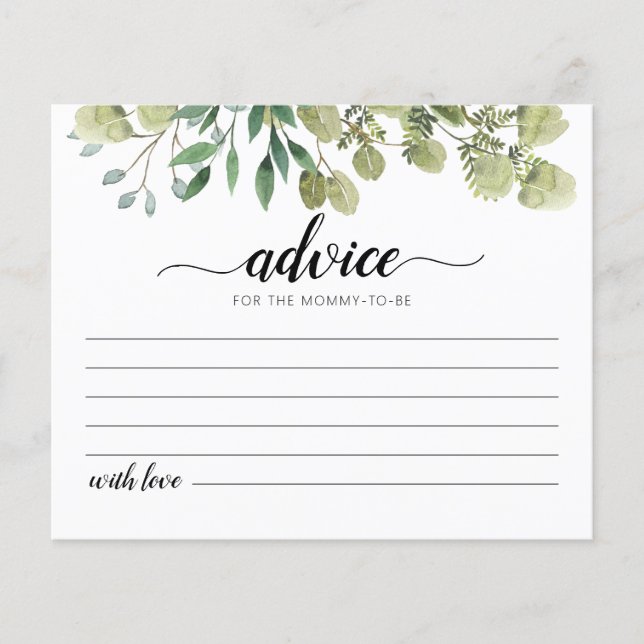 Advice for the mommy-to-be Card Baby Shower party (Front)