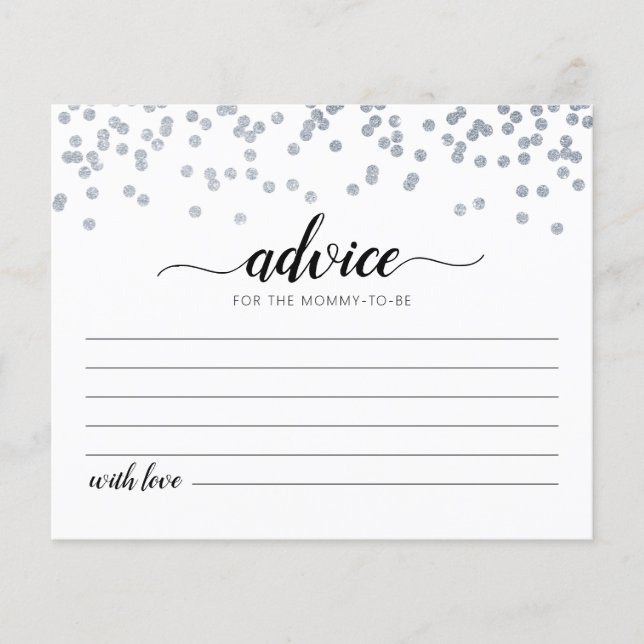 Advice for the Mommy-to-be Card Baby Shower party (Front)