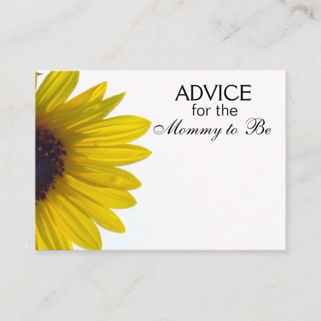 Advice for the Mommy to Be Giant Sunflower Cards (Front)