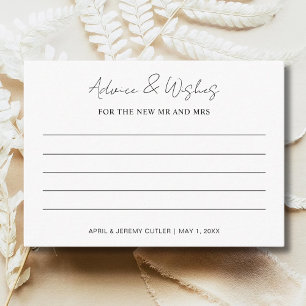 Advice For The New Mr Mrs Bridal Shower Game Enclosure Card