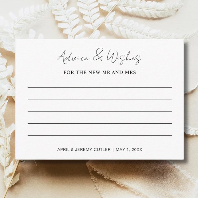 Advice For The New Mr Mrs Bridal Shower Game Enclosure Card (Creator Uploaded)