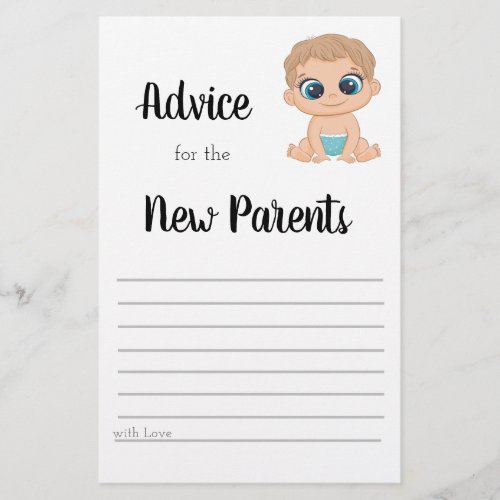Advice for the New Parents Baby Boy Flyer