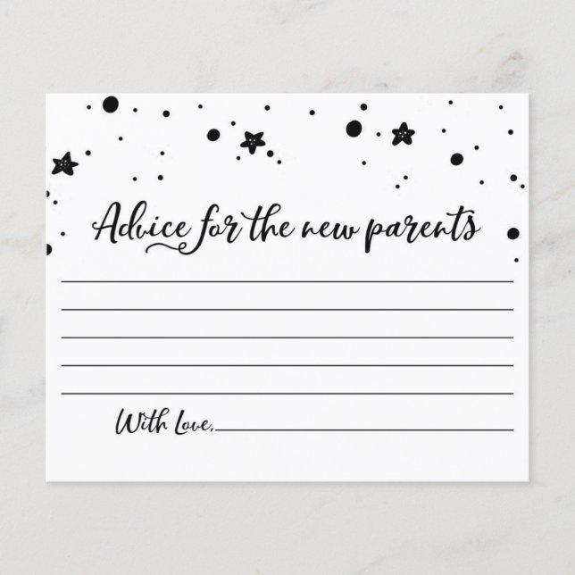 Advice for the new parents Card Baby Shower Party (Front)