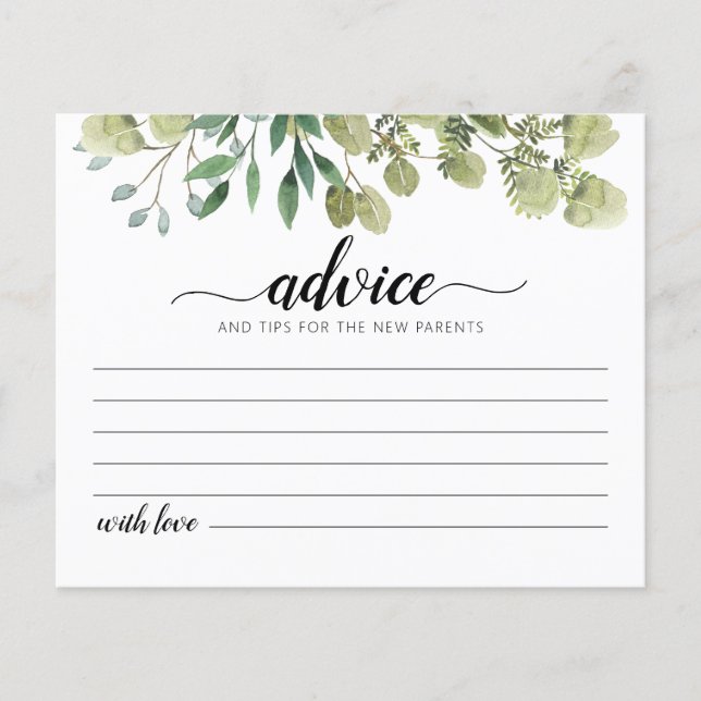 Advice for the New Parents Card Baby Shower party (Front)