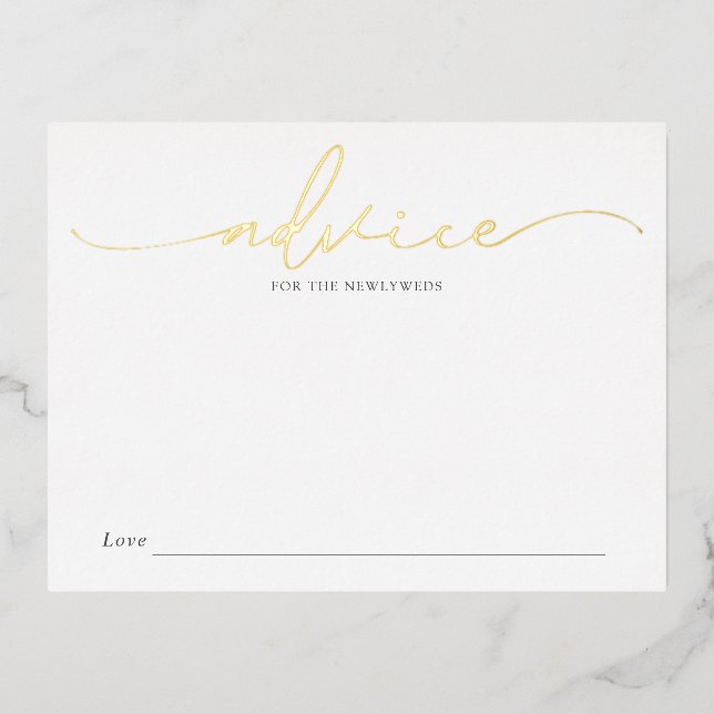 Advice for the Newlyweds Bridal Shower Card (Front)