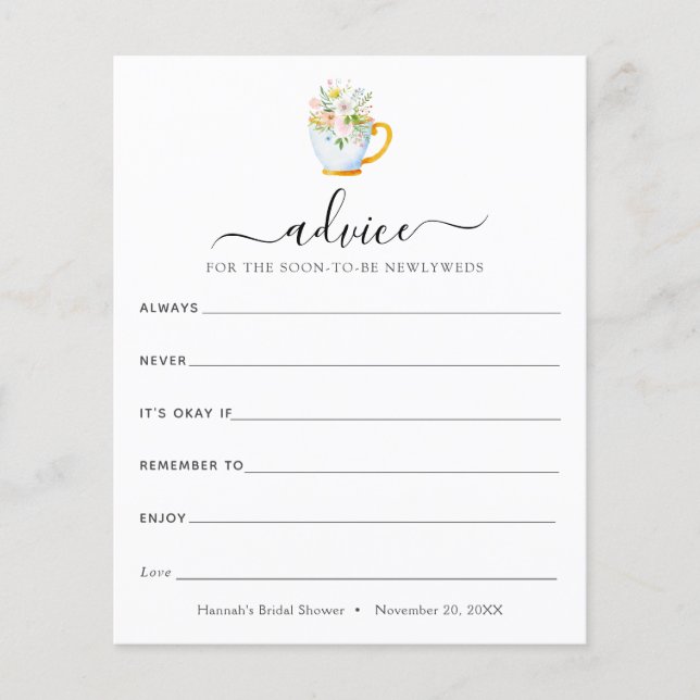 Advice for the Newlyweds Bridal Tea (Front)