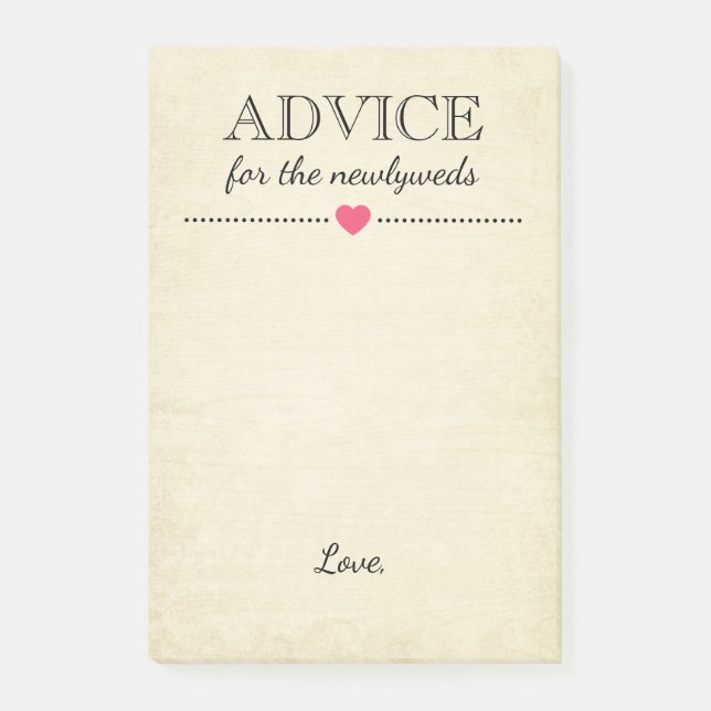 Advice For The Newlyweds Custom Notes (Front)