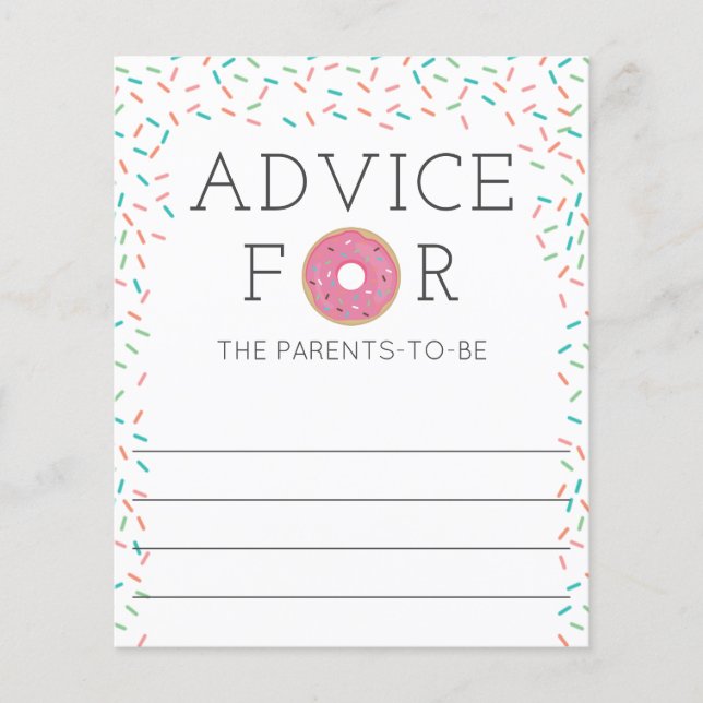 Advice for the Parents Donut Baby Shower Game (Front)