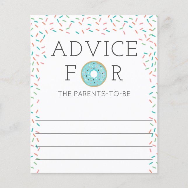 Advice for the Parents Donut Baby Shower Game (Front)