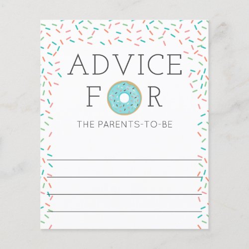 Advice for the Parents Donut Baby Shower Game