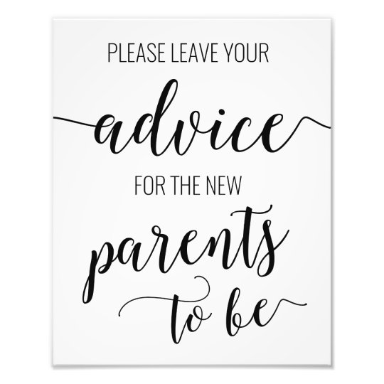advice-for-the-parents-to-be-baby-shower-sign-card-zazzle