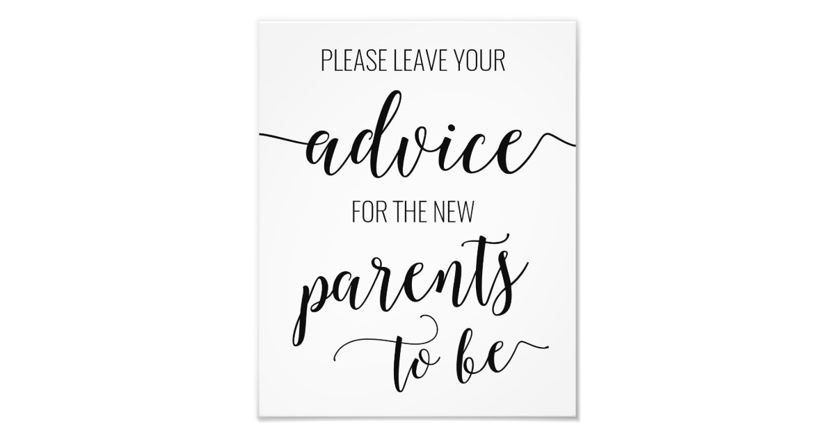 advice-for-the-parents-to-be-baby-shower-sign-card-zazzle