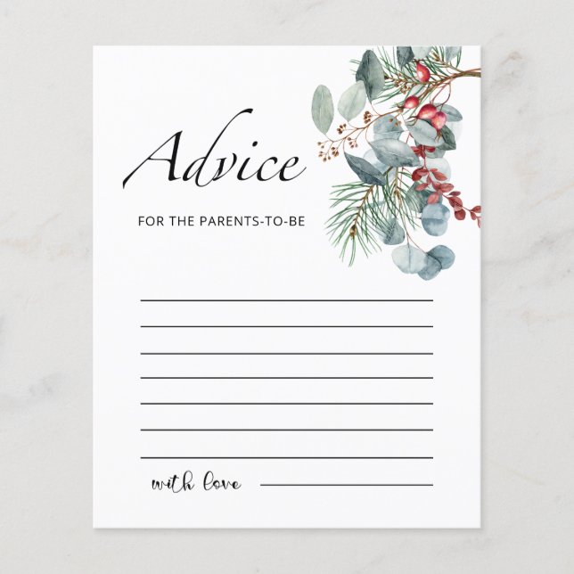 Advice for the parents to be card (Front)