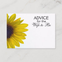 Advice for the Wife to Be Giant Sunflower Cards