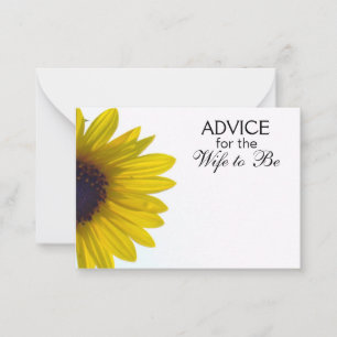 Advice for the Wife to Be Giant Sunflower Cards