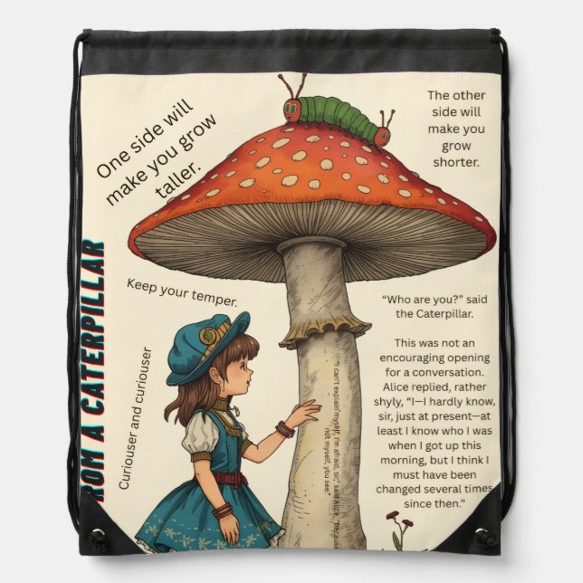 Advice from a Caterpillar Drawstring Bag (Front)