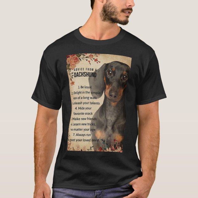 Advice From A Dachshund T-Shirt (Front)