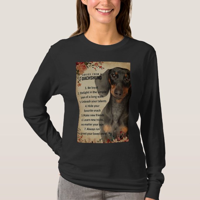 Advice From A Dachshund T-Shirt (Front)