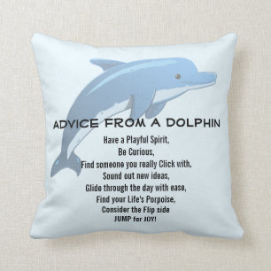 Advice from a Dolphin Throw Pillow