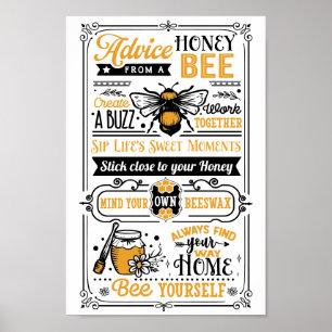 Advice From A Honey Bee Cute Quote Poster
