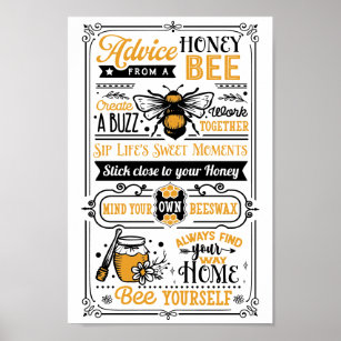 Nursery Room Art Wall Art, Honey Bee Theme, Bee Kind, Bee Yourself | Andaz Press