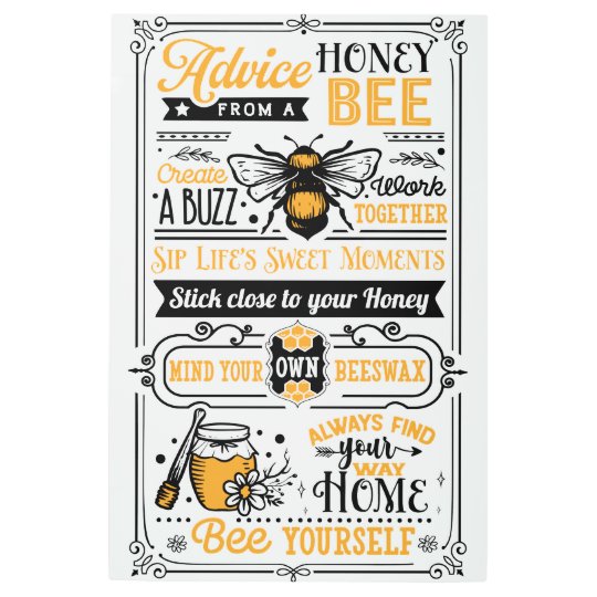 Advice From A Honey Bee Wall Art | Zazzle.com