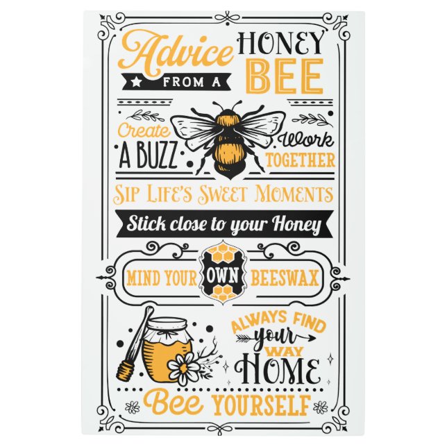 Advice From A Honey Bee Wall Art (Front)