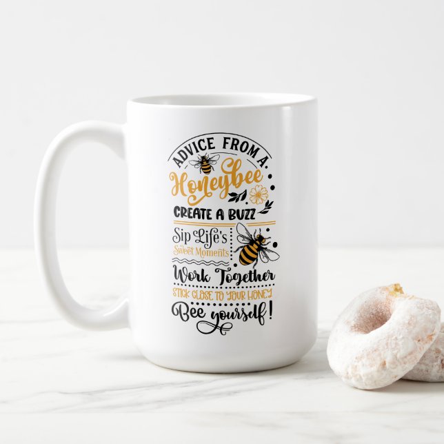 Advice from a Honeybee Coffee Mug (With Donut)