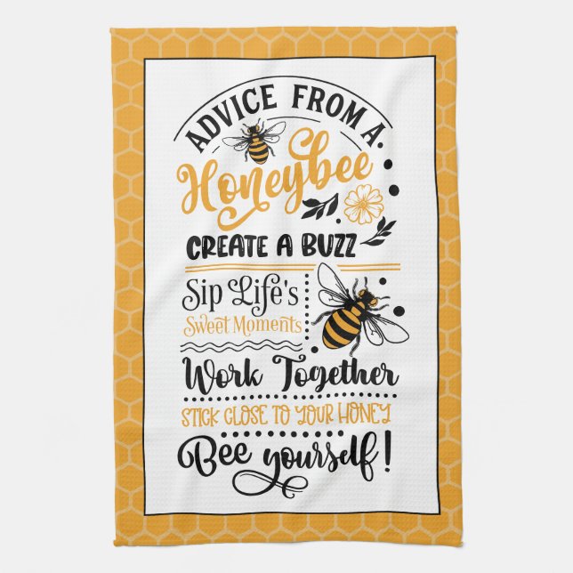 Advice from a Honeybee Kitchen Towel (Vertical)