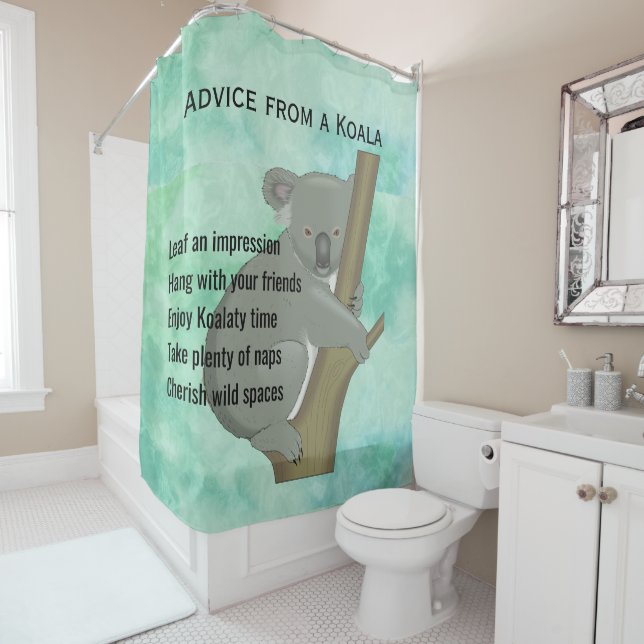 Advice from a Koala Design Shower Curtain (In Situ)