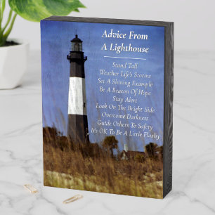 Advice From A Lighthouse Wooden Box Sign