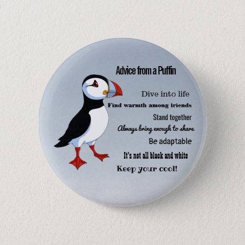 Advice from A Puffin Design Button