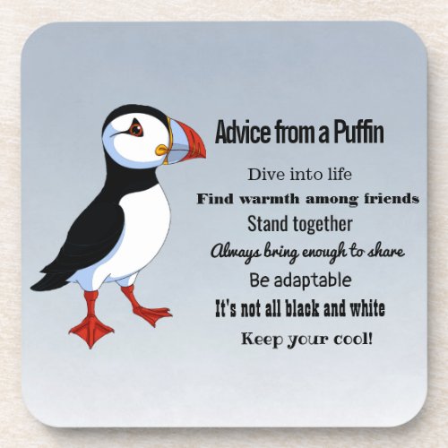 Advice from A Puffin Design Coaster