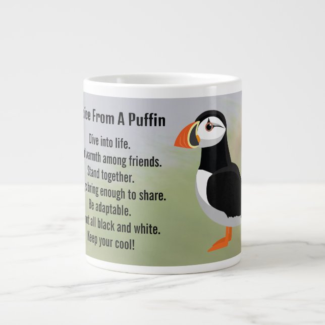 Advice from a Puffin Design Giant Coffee Mug (Front)