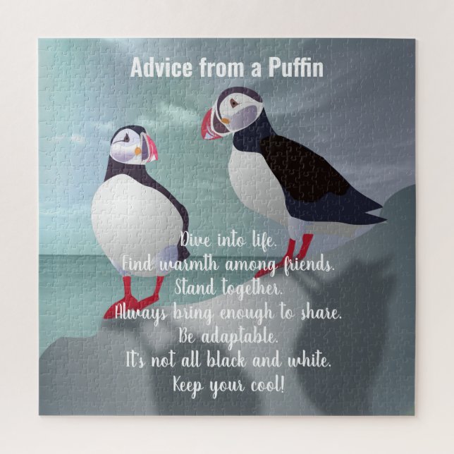 Advice from a Puffin Design Jigsaw Puzzle (Vertical)