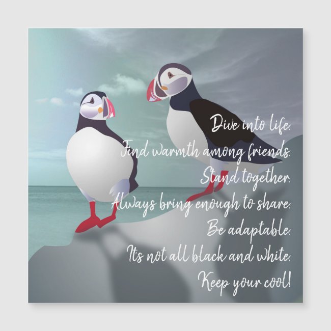 Advice from a Puffin Design Magnetic Card