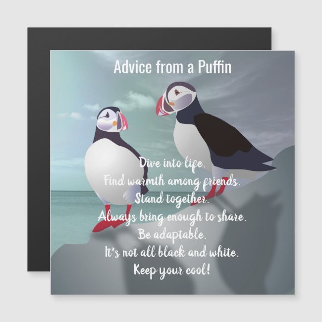 Advice from a Puffin Design Magnetic Card