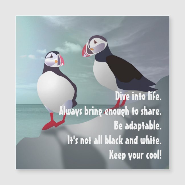 Advice from a Puffin Design Magnetic Card