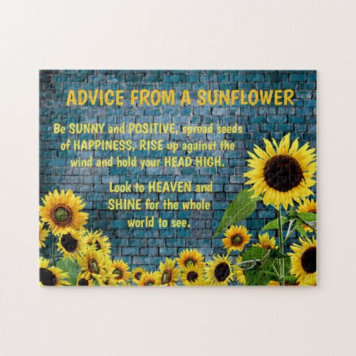 ADVICE FROM A SUNFLOWER JIGSAW PUZZLE