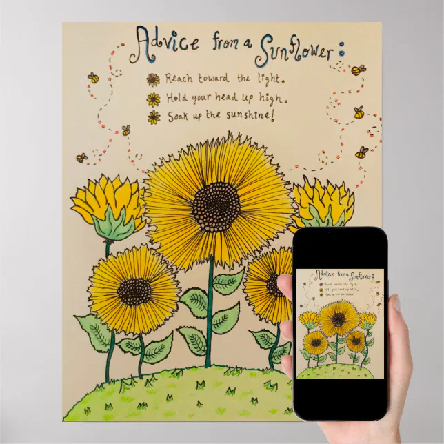 "Advice from a Sunflower" Poster | Zazzle