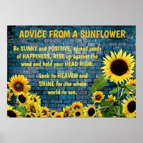 ADVICE FROM A SUNFLOWER PRINT OR DECOUPAGE PAPER
